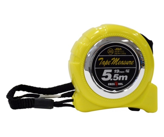 WIZ'A (アークランドサカモト) ロック付きメジャー (JIS付) 5.5m×19mm イエロー478138641 1個 (ご注文単位1個) 【直送品】