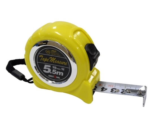 WIZ'A (アークランドサカモト) ロック付きメジャー (JIS付) 5.5m×19mm イエロー478138641 1個 (ご注文単位1個) 【直送品】