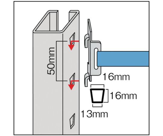 アズワン M3型棚用落下防止ベルト W900用 センターバックルMM-RB900-C 1本 (ご注文単位1本) 【直送品】