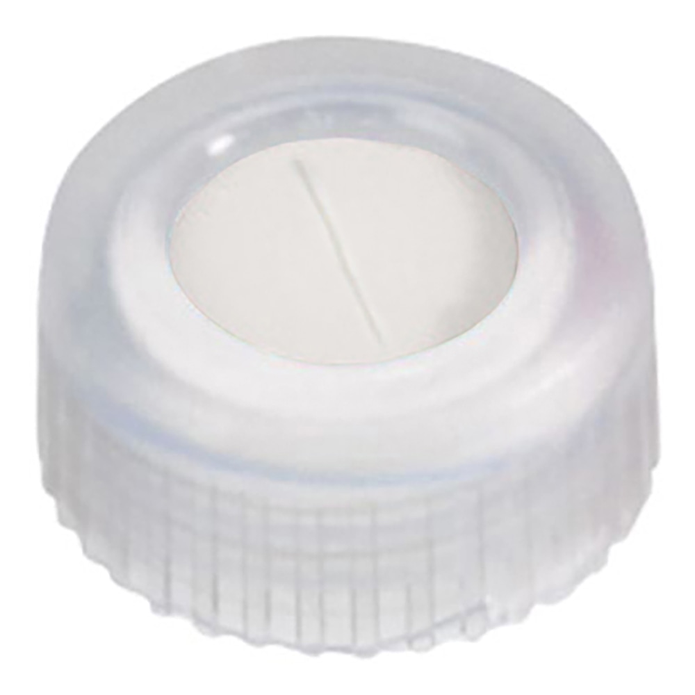 LLG Labware オートサンプラー用バイアルキャップ (キャップ規格9-425用) 透明スクリューキャップ＋スリットセプタム (PTFE/シリコン) 100個入7200809 1袋 (ご注文単位1袋) 【直送品】