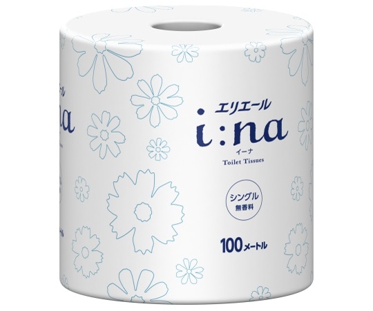 エリエール (大王製紙) エリエールi:na (イーナ) トイレットティシュー シングル100m 個包装・無香料 1ケース (72個入) 21001140 1ケース (ご注文単位1ケース) 【直送品】