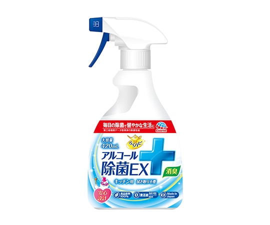 アース製薬 らくハピ アルコール除菌EX 420ML 1本 (ご注文単位1本) 【直送品】