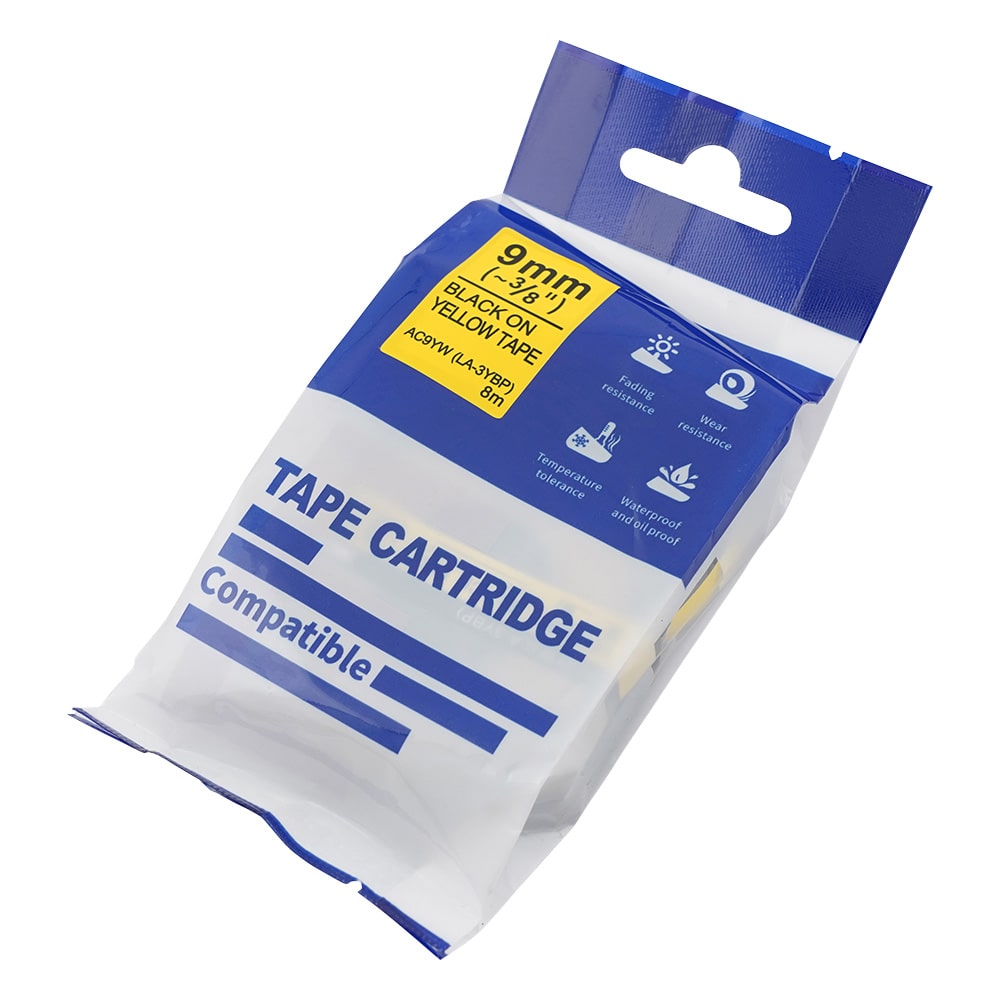 AIMO テープカートリッジ イエロー 9mmAC9YW 1パック (ご注文単位1パック) 【直送品】