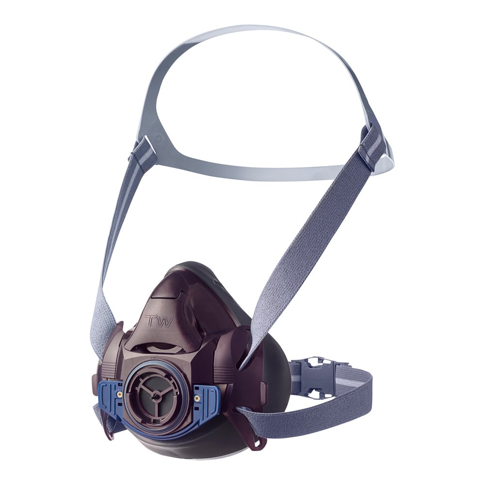 重松製作所 防じん・防毒両検定マスク/半面形/Mサイズ/烏羽色TW11C (M) BK 1個 (ご注文単位1個) 【直送品】