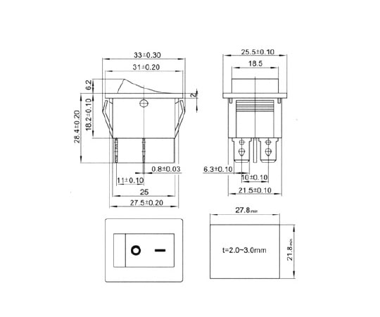 Linkman 大型波動スイッチKCD4-201-01011CBBA 1個 (ご注文単位1個) 【直送品】
