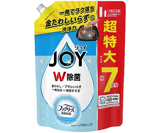 P＆G ジョイ W除菌 ファブリーズ消臭技術 フレッシュクリーン 詰め替え 超特大 930mL 1個 (ご注文単位1個) 【直送品】