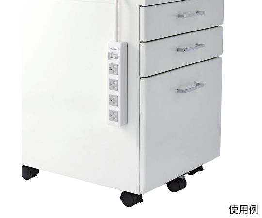 エレコム タップ 3P4個口 差込口2P 一括スイッチ マグネット・ホコリシャッター付 3m RoHS対応T-T09-3430WH/RS 1個 (ご注文単位1個) 【直送品】