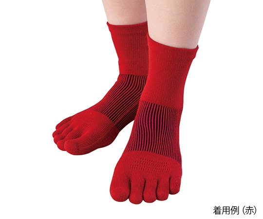 中部物産貿易 3Dエアメッシュソックス (5本指ソックス) ミドル丈 橙AM-15 1足 (ご注文単位1足) 【直送品】