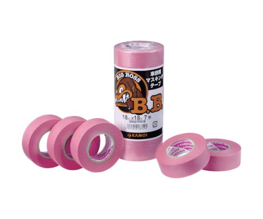 カモ井加工紙 マスキングテープ車両塗装用 幅15mm×長さ18m ピンク 1パック (8巻入) BIGBOSSJAN-15 1パック (ご注文単位1パック) 【直送品】
