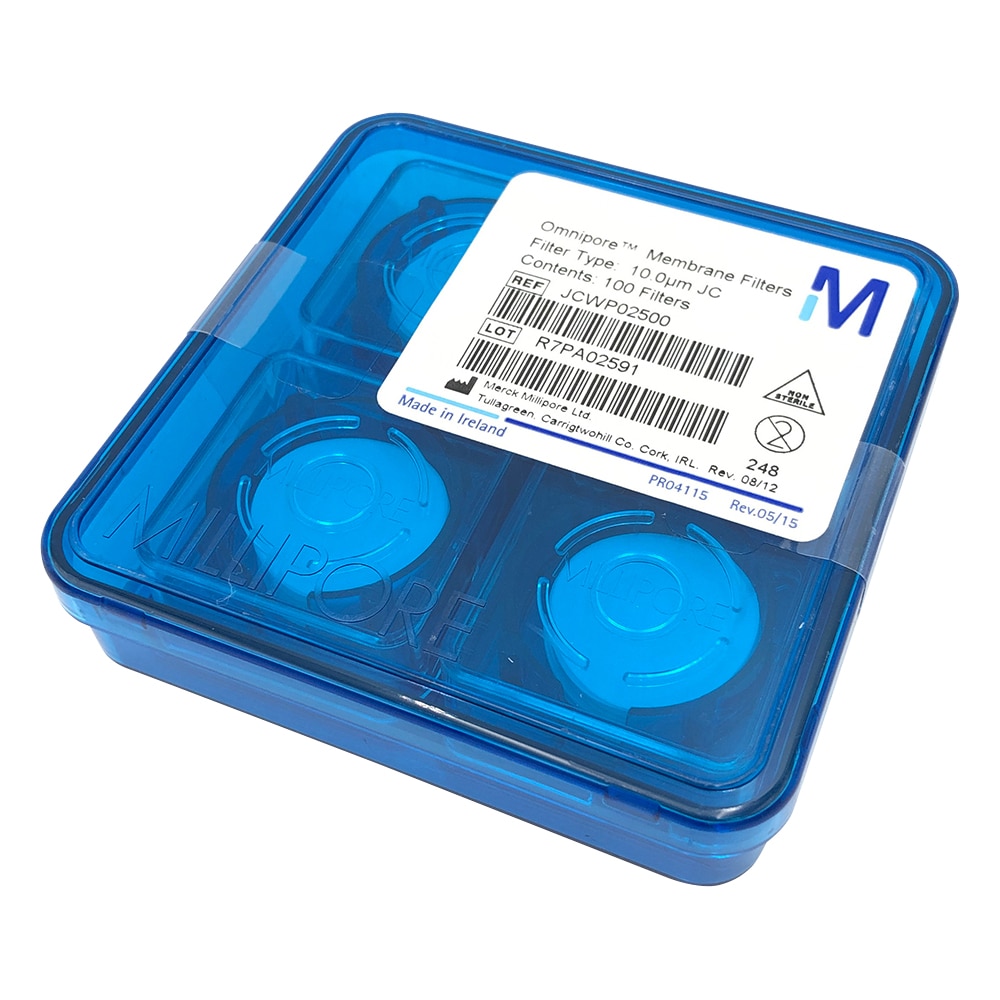 Merck オムニポアTM メンブレン (水系、溶媒系両用) 10μm×φ25mm 100枚入JCWP02500 1箱 (ご注文単位1箱) 【直送品】