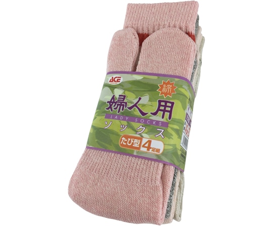 ACE (手袋) 婦人用ソックス 指付ソックス 4足組AG272 1組 (ご注文単位1組) 【直送品】