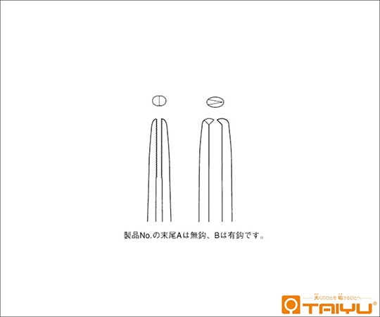 TAIYU (大祐医科工業) 眼科鑷子 直 無鈎 併式 ダボ無 全長11cmTY-060A 1本 (ご注文単位1本) 【直送品】