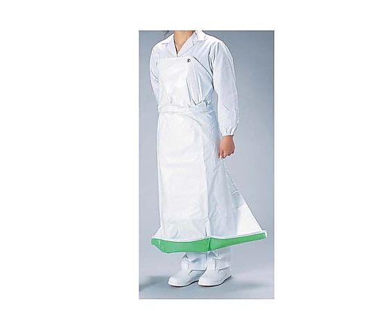 TKG 機能性エプロン ガードロン 塩ビ抗菌 フィットM ホワイト/グリーン 1枚 (ご注文単位1枚) 【直送品】