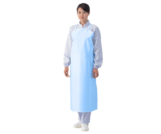 アズワン 胸付前掛 EVA製 サックスブルーA-7 1枚 (ご注文単位1枚) 【直送品】