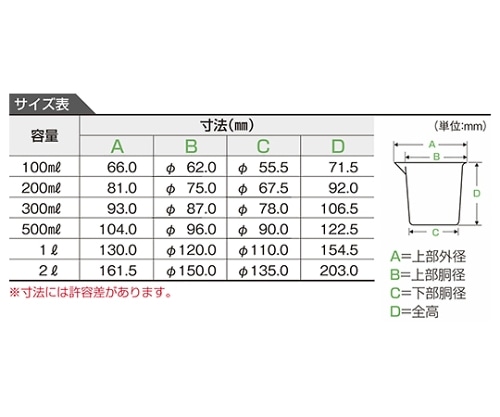 ニッコー・ハンセン PC計量カップ 100mL 1個3008-0100 1個 (ご注文単位1個) 【直送品】
