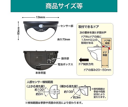 ELPA もてなしライト 126×83×73mmHLH-2206 1個 (ご注文単位1個) 【直送品】