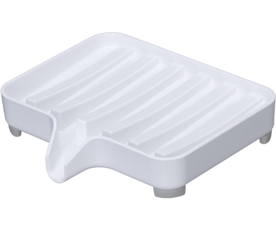 山崎実業 水が流れるソープトレー ミスト ホワイト3249 1個 (ご注文単位1個) 【直送品】