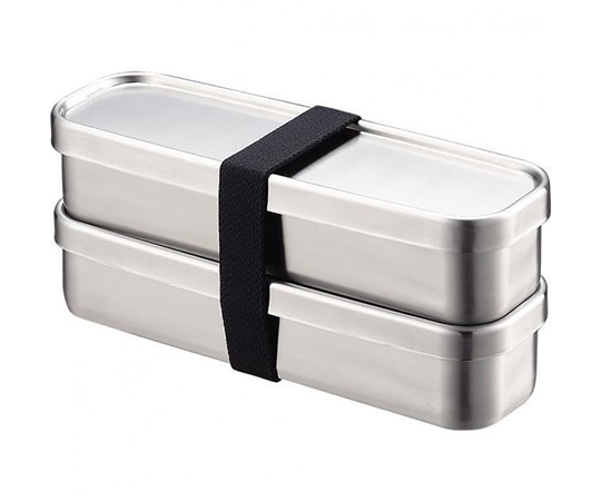 工房アイザワ 角長ランチボックス スリム2段 350mL×270134 1個 (ご注文単位1個) 【直送品】