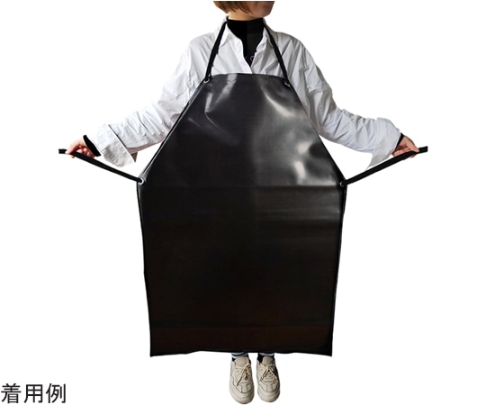 セーフラン安全用品 防水防油エプロン 厚さ0.5mm 胸付きエプロン 黒12451-1 1枚 (ご注文単位1枚) 【直送品】