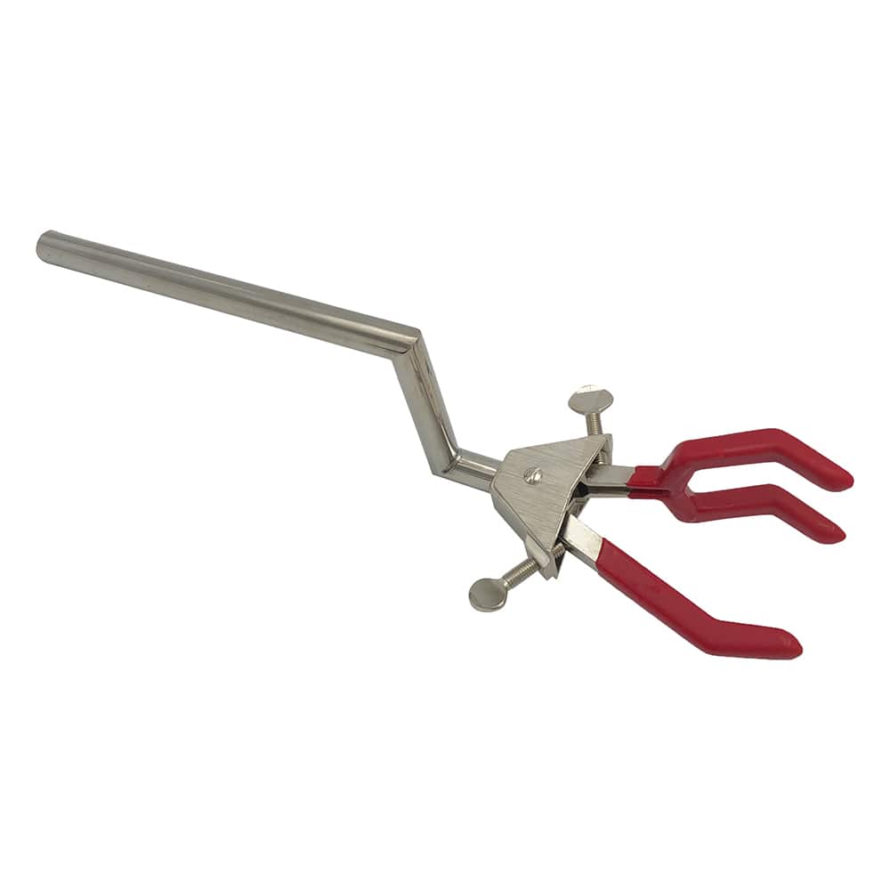 アズワン 両開きクランプ (ビニール被膜) クランク型 中 1個 (ご注文単位1個) 【直送品】