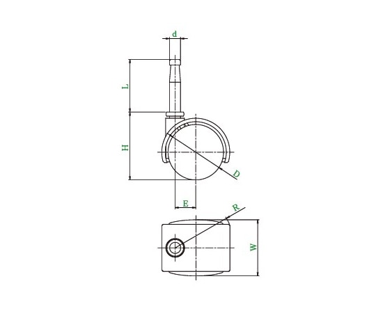 ユーエイ P-S型キャスター 自在車差し込み式双輪 (ストッパー付) 径40mm ナイロン車輪PT-40NS 1個 (ご注文単位1個) 【直送品】