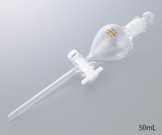 アズワン 丸型分液ロート テフロン (R) プラグ付 100mL 1個 (ご注文単位1個) 【直送品】