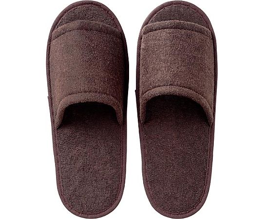 三和 パイルスリッパ ブラウン 10足入りKAW-0008BR 1パック (ご注文単位1パック) 【直送品】