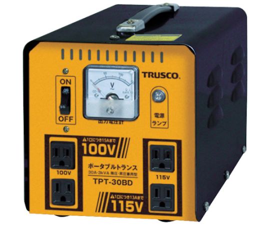 アズワン ポータブルトランス 30A 3kVA 降圧・昇圧兼用型TPT-30BD 1台 (ご注文単位1台) 【直送品】