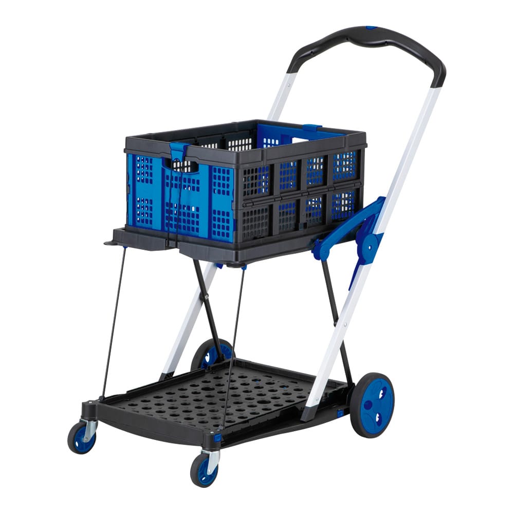 アズワン 折り畳み2段台車 (コンテナ付き) AS-99G 1個 (ご注文単位1個) 【直送品】