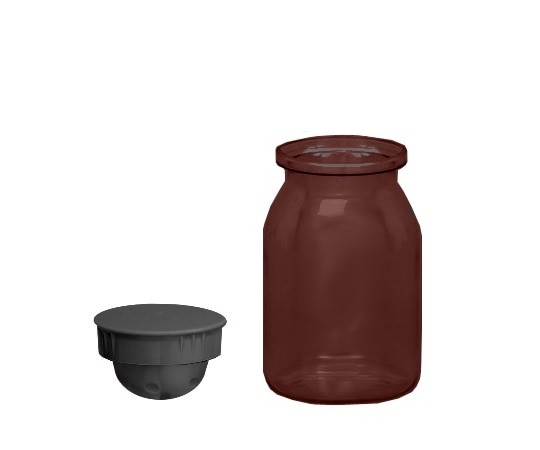 エムアイケミカル 散薬瓶 150㏄ (茶) キャップ黒 1個391600 - 1個 (ご注文単位1個) 【直送品】