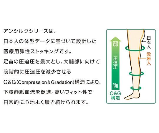 アルケア アンシルク・2 ハイソックス (つま先あり) ブラック LL18471 1箱 (ご注文単位1箱) 【直送品】