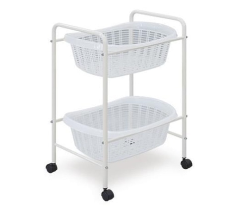 高田ベッド 脱衣カゴ 2段用 ホワイトTB-73-06 1個 (ご注文単位1個) 【直送品】