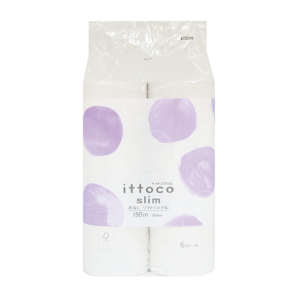 イトマン イットコ芯なしスリム150mシングル 6ロール10150028 1パック (ご注文単位1パック) 【直送品】