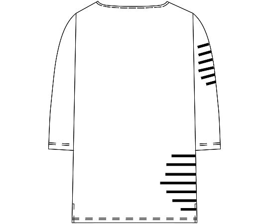 KAZEN ボーダーTシャツ七分袖 ホワイトxネイビー 3LHM25-40 3L 1枚 (ご注文単位1枚) 【直送品】