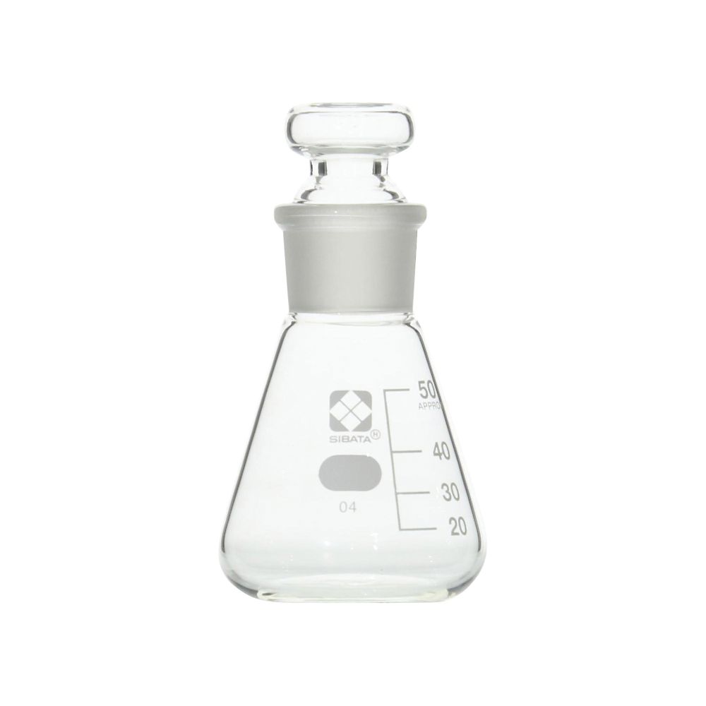 柴田科学 共栓三角フラスコ (目安目盛付き) 50mL010330-050A 1個 (ご注文単位1個) 【直送品】