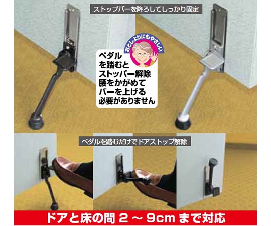 ノムラテック ペダル式ドアストッパー ダークグレーN-2422 1パック (ご注文単位1パック) 【直送品】