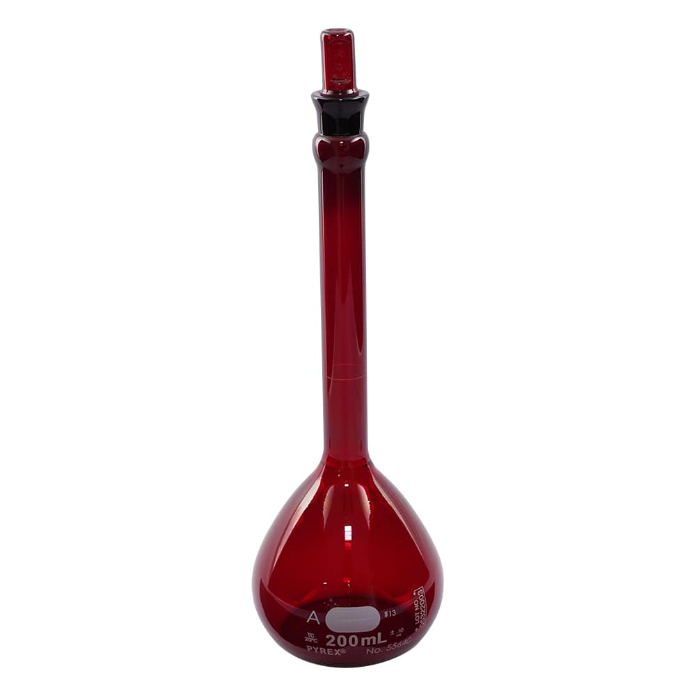 コーニング・PYREX メスフラスコ CLassA 茶 200mL55640-200 1個 (ご注文単位1個) 【直送品】