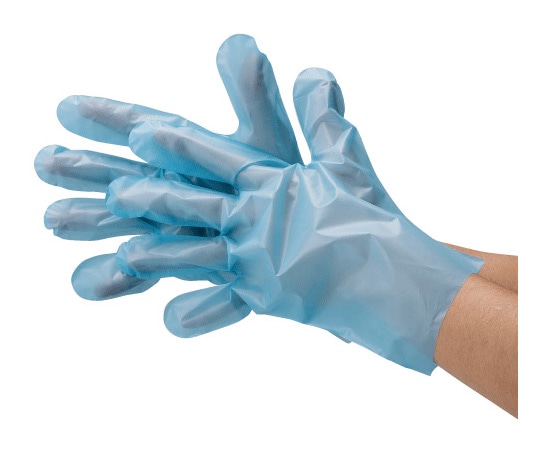 川西工業 ポリエチレン手袋 外エンボス エコノミー 100枚入 ブルー S2018 1パック (ご注文単位1パック) 【直送品】