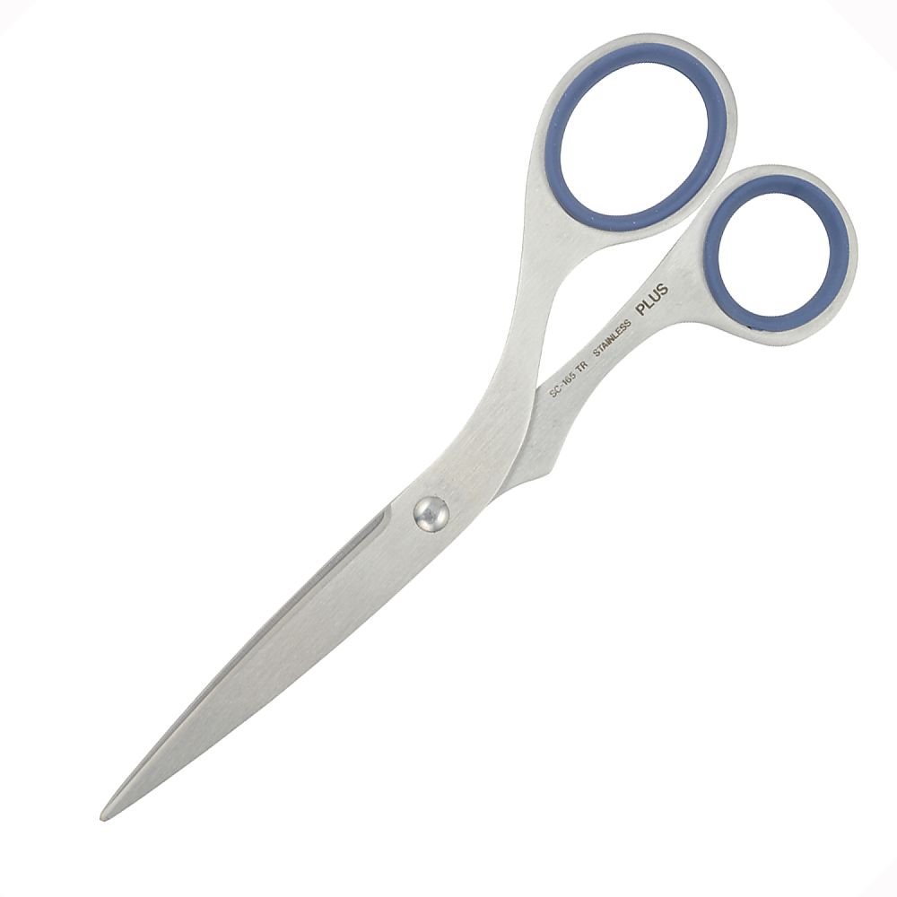 プラス ステンレスハサミ ブルーSC-165TR 1個 (ご注文単位1個) 【直送品】