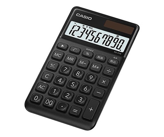 カシオ 大判手帳型スタイリッシュ電卓 (10桁) (ブラック) NS-S10-BK-N 1個 (ご注文単位1個) 【直送品】