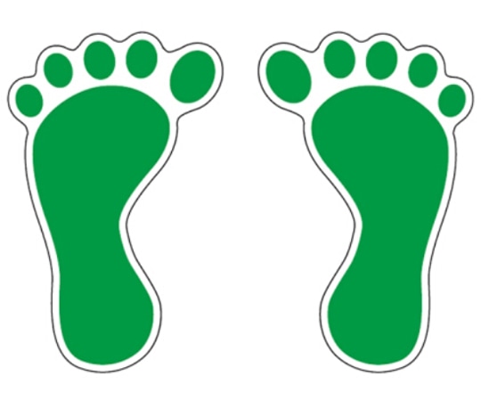 セーフラン安全用品 5Sフロア表示ステッカー 5本指足型 190×120mm 緑 1セット (2枚入) 12327 1セット (ご注文単位1セット) 【直送品】