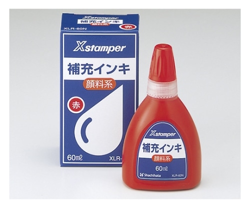 シヤチハタ Xスタンパー補充インキ 60ml 赤XLR-60N 1個 (ご注文単位1個) 【直送品】