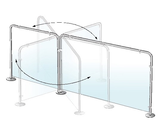 ナカキン 簡易飛沫防止パネル (W900) 5枚セットVPP-90 1セット (ご注文単位1セット) 【直送品】