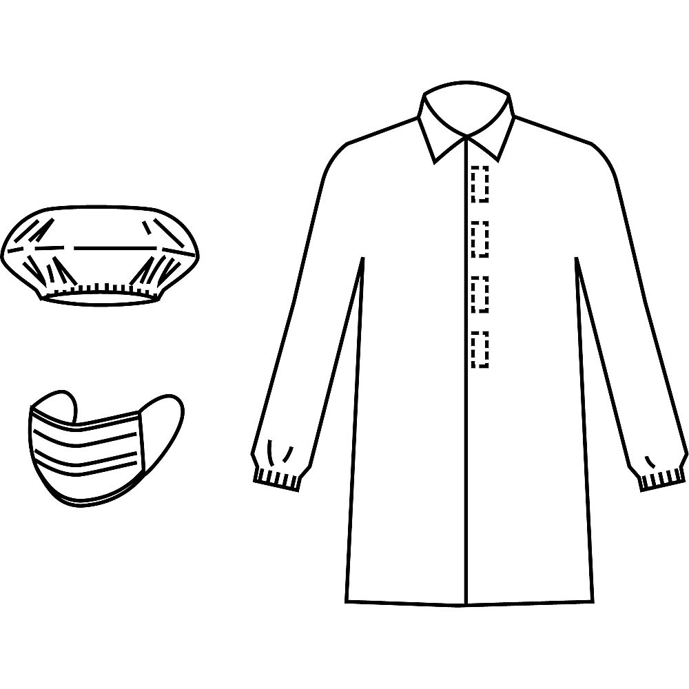 アゼアス AZ CLEAN1302 白衣3点セット (面ファスナー) 3LAZCLEAN1302-3L 1セット (ご注文単位1セット) 【直送品】