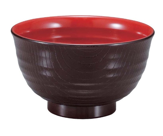 福井クラフト 耐熱ABS 内外乱引汁椀 新溜内朱 中0326460 1個 (ご注文単位1個) 【直送品】
