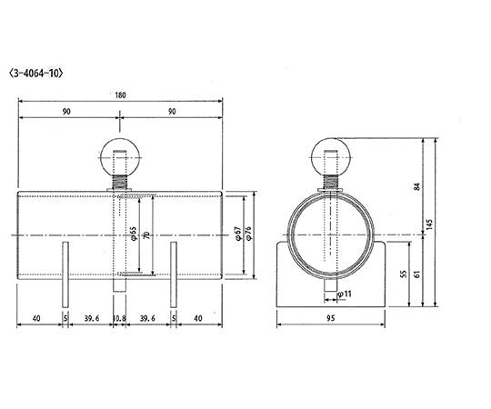 アズワン 配管用部品 風量調節ダンパ (中間型) φ75mm 1個 (ご注文単位1個) 【直送品】