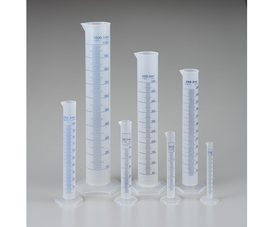 アズワン メスシリンダー 50ml 青目盛付 PP製MS50 1個 (ご注文単位1個) 【直送品】