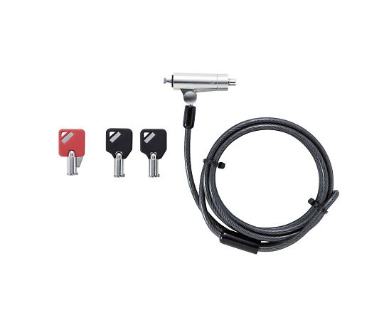 エレコム セキュリティワイヤー マルチスロット対応 (3×7mm・2.5×6mm・3.2×4.5mm) シリンダー錠 アジャストツール付きESL-704 1個 (ご注文単位1個) 【直送品】