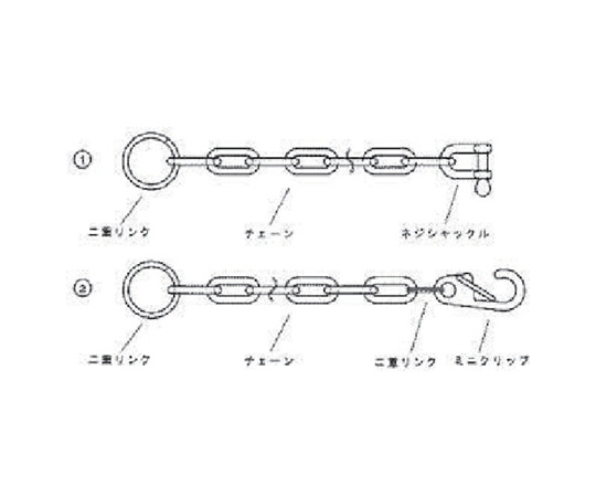 水本機械製作所 ステンレス ポケットチェーンMP型 (片端ミニクリップ付) 全長300mm C：3mmB2237 1袋 (ご注文単位1袋) 【直送品】