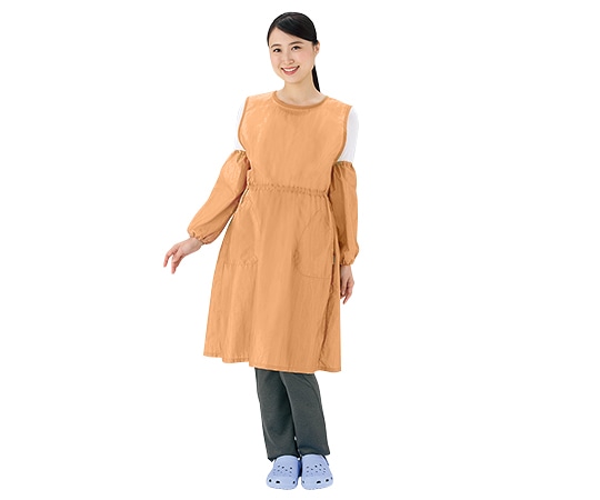 アズワン 入浴用WATERエプロン 柿色 1枚 (ご注文単位1枚) 【直送品】